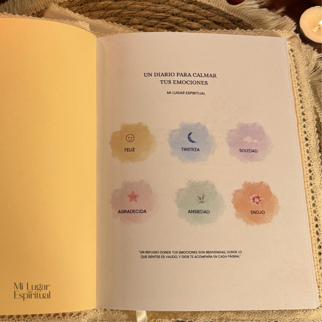 Diario de emociones con versículos de la biblia y frases de motivación